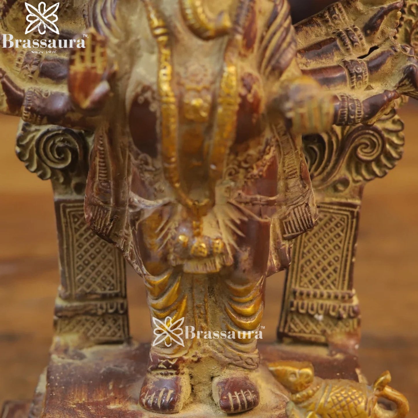 Brass Ring Ganesha Weight 3.88 Kg & Height 11 Inch