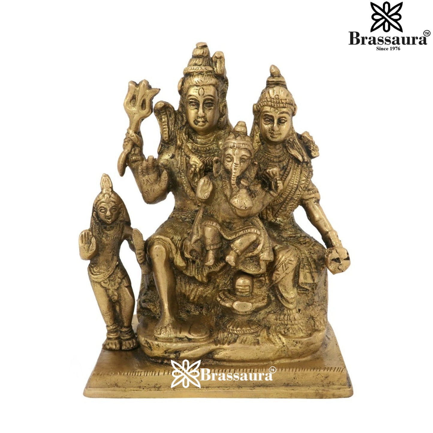 Brass Artistic Shiv Family  Weight 1.5 Kg & Height 6 Inch