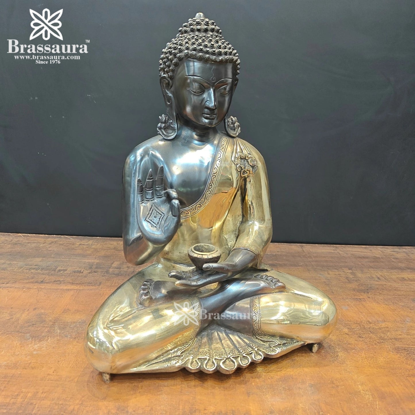 Brass Blessing Multicolored Buddha Weight 17 kg & Height 19 Inch