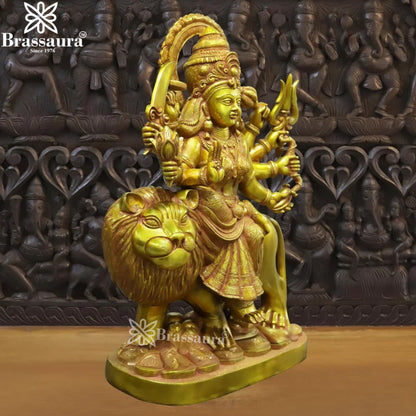 Brass Durga For Home And Décor And Gift Items Weight 32.6 kg Height 25 Inch