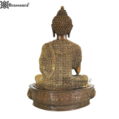 Brass Blessing Buddha Weight 10.5 kg & Height 16 Inch