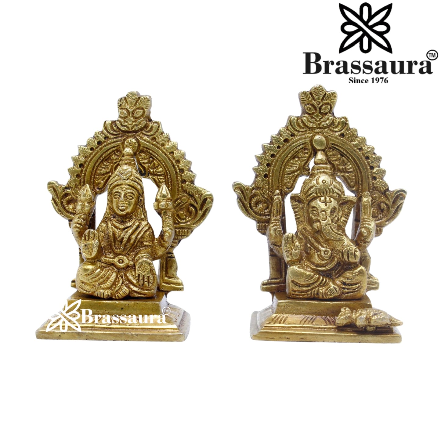 Brass Classic Lakshmi Ganesh Weight 0.55 Kg & Height 3.75 Inch