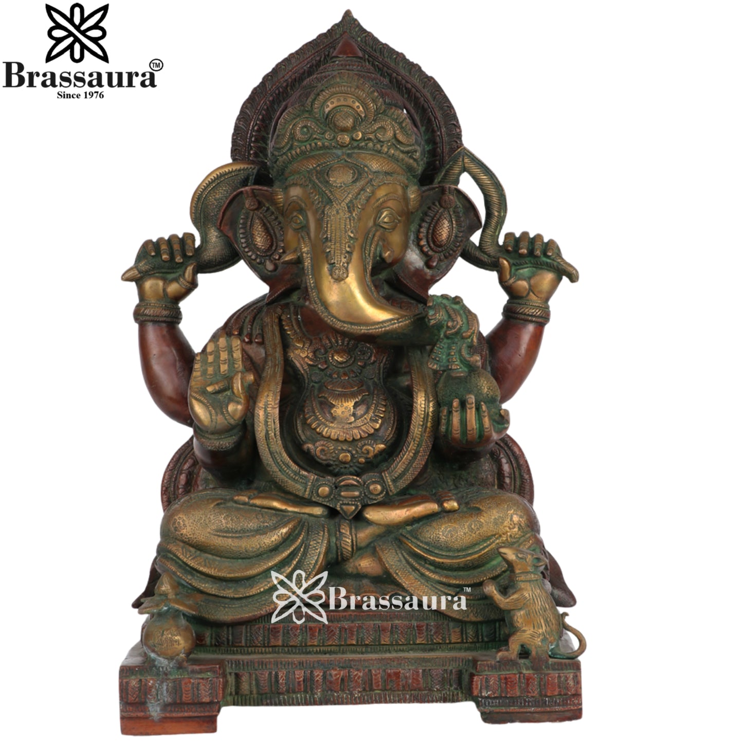 Brass Artistic Ganesha Weight 25.2 Kg & Height 20 Inch