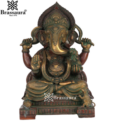 Brass Artistic Ganesha Weight 25.2 Kg & Height 20 Inch