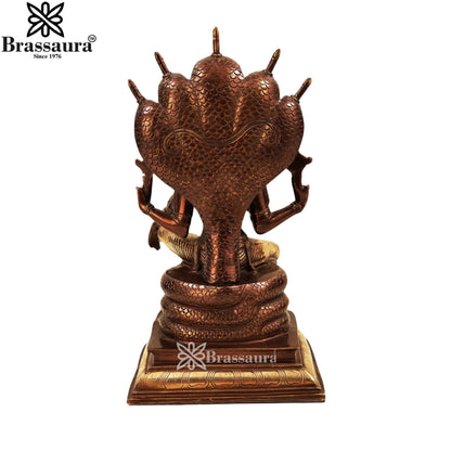 Brass Antique Vishnu Statue Weight 11 Kg And Height 16 Inch