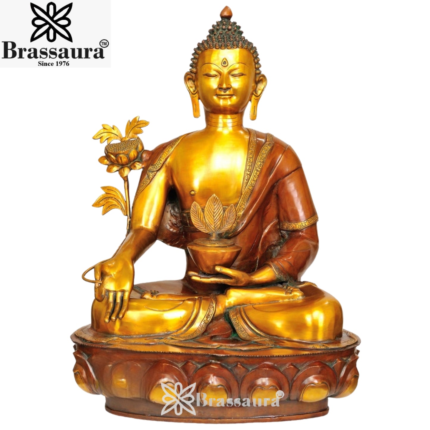 Brass Bhumisprasa Buddha  Weight 42 Kg & Height 35 Inch