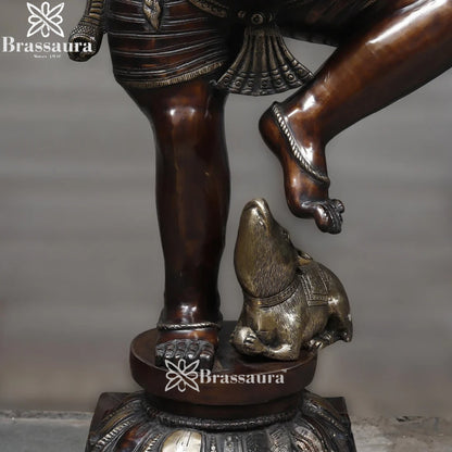 Brass Dancing Ganesha Weight 155 Kg & Height 66 Inch