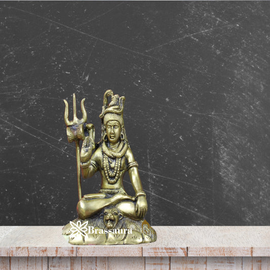 Brass Antique Shiva Weight 1.4 Kg & Height 6 Inch