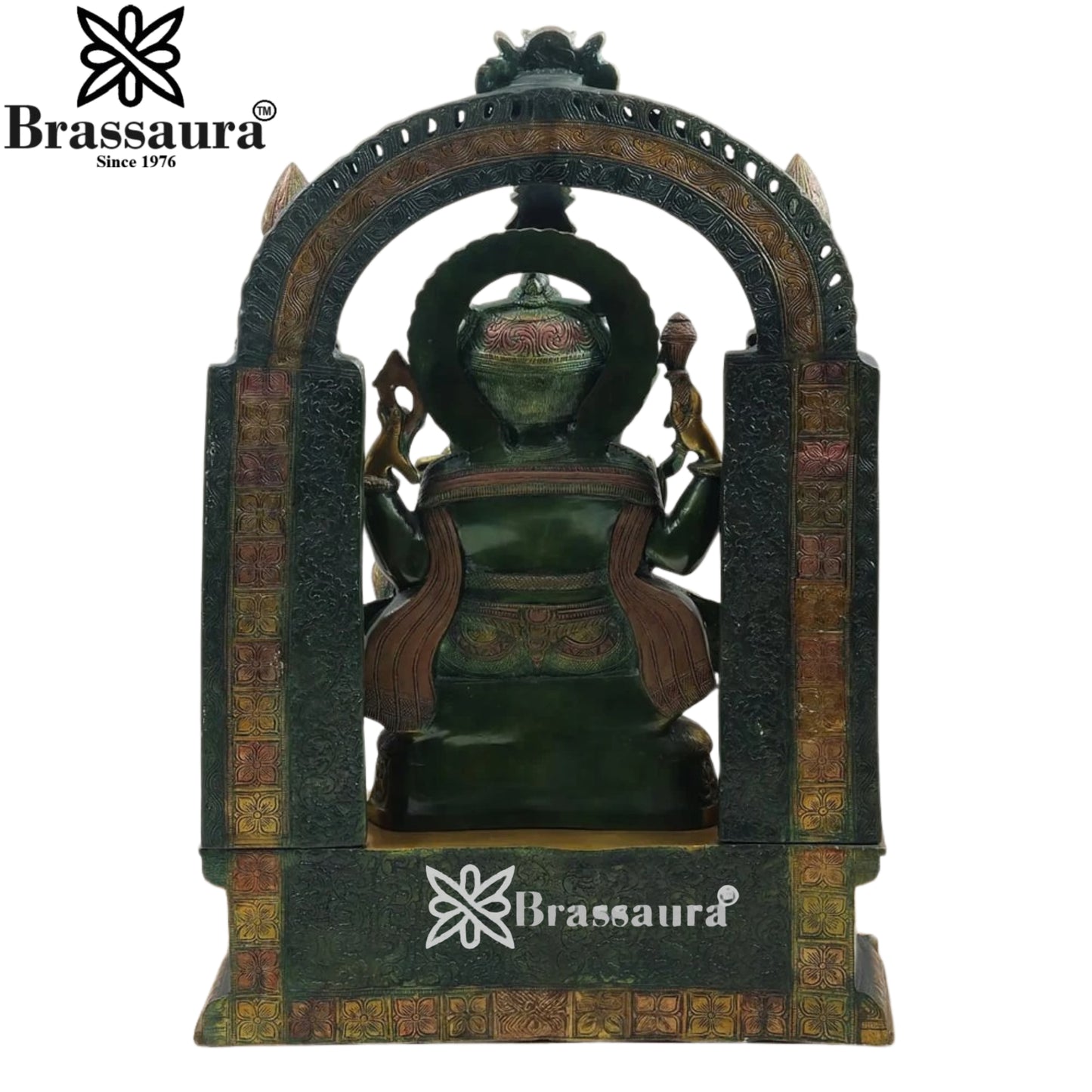Brass Ring Ganesha Statue Weight 66 Kg And Height 34 Inch