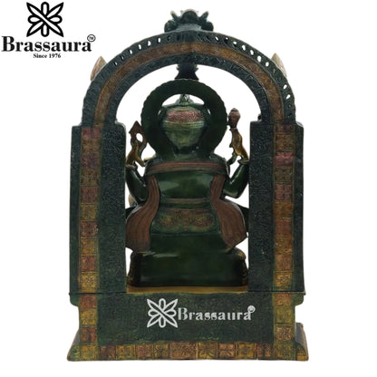 Brass Ring Ganesha Statue Weight 66 Kg And Height 34 Inch