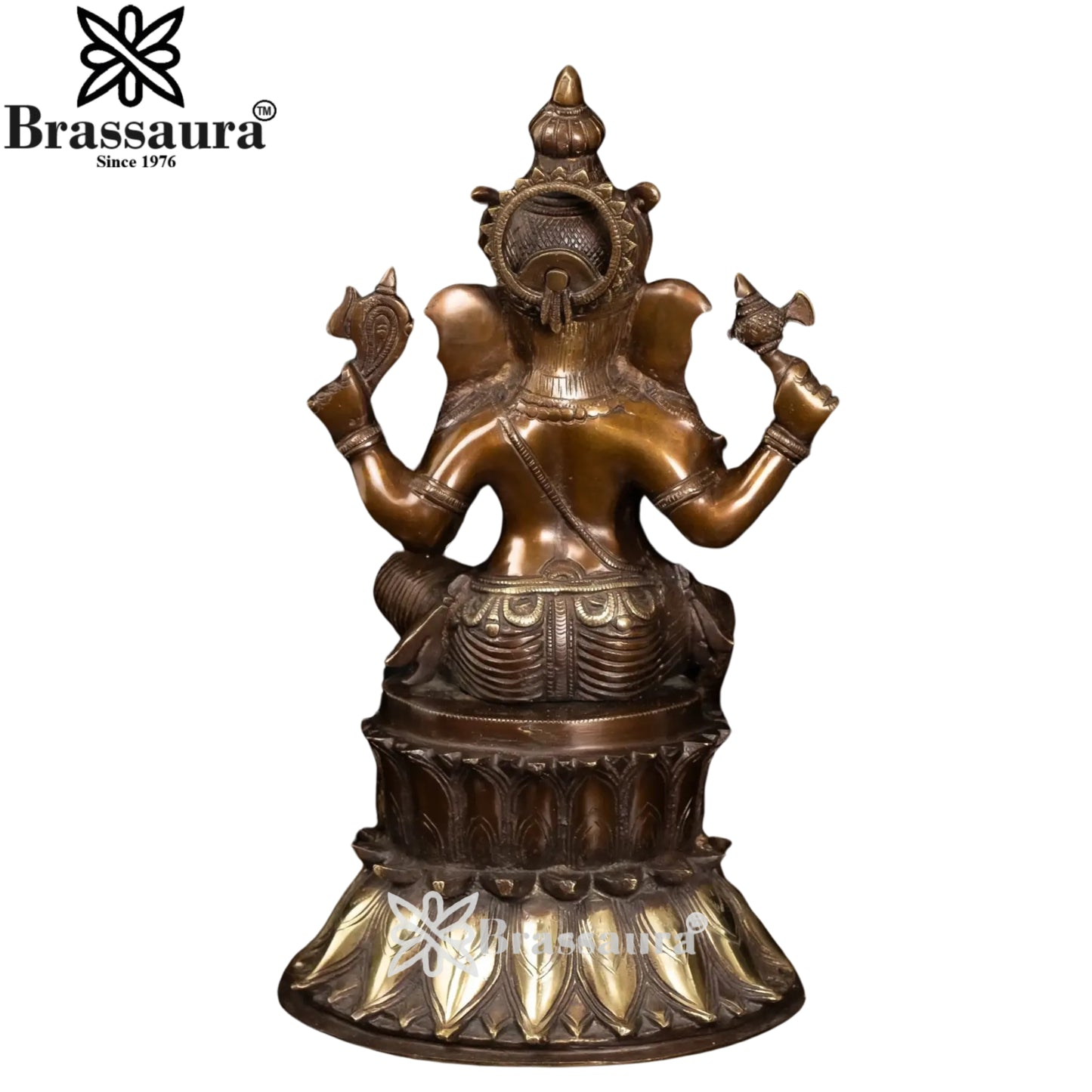 Brass Ganesha Statue Weight 8.4 Kg And Height 14.5 Inch