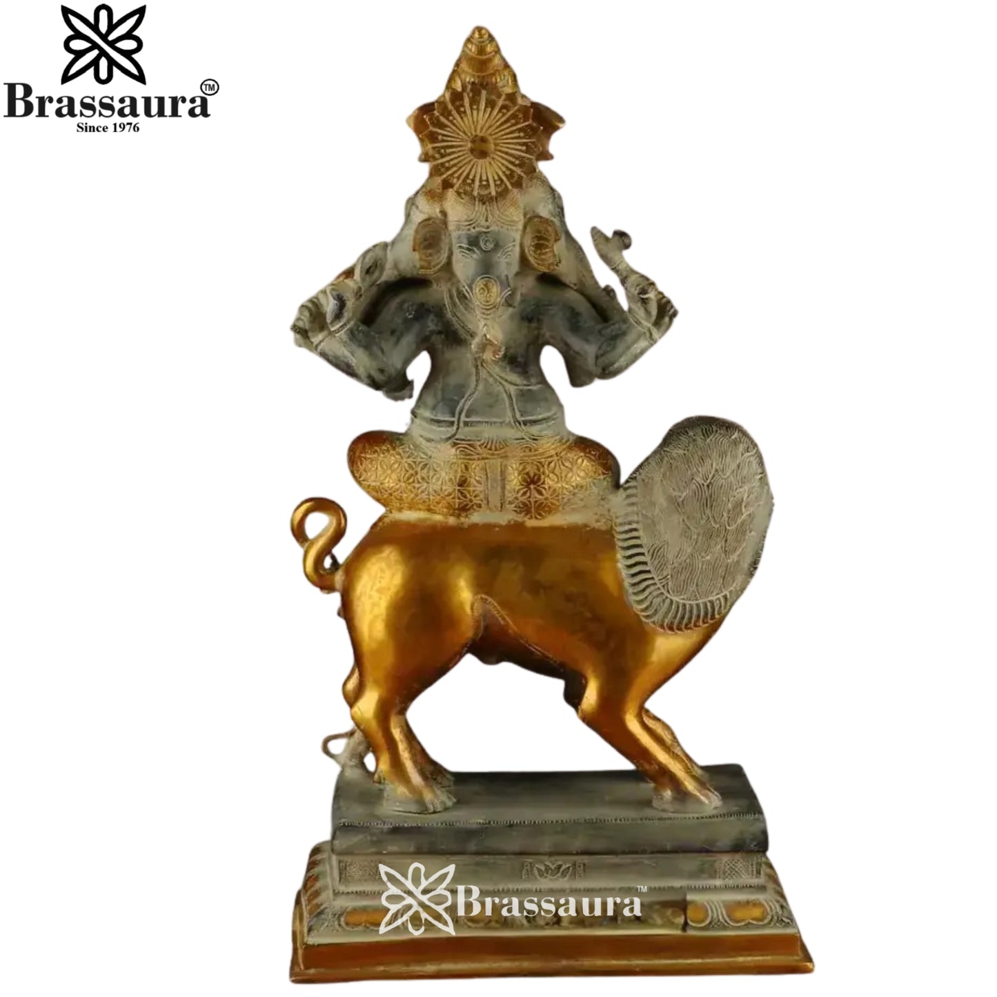 Brass Heramba Ganesha Statue Weight 24 Kg & Height 24 Inch