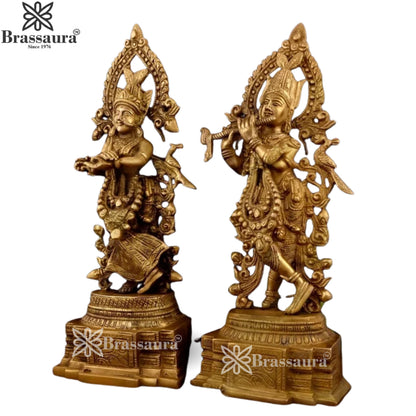 Brass Radha Krishna Murti Weight 7.2 Kg And Height 14 Inch