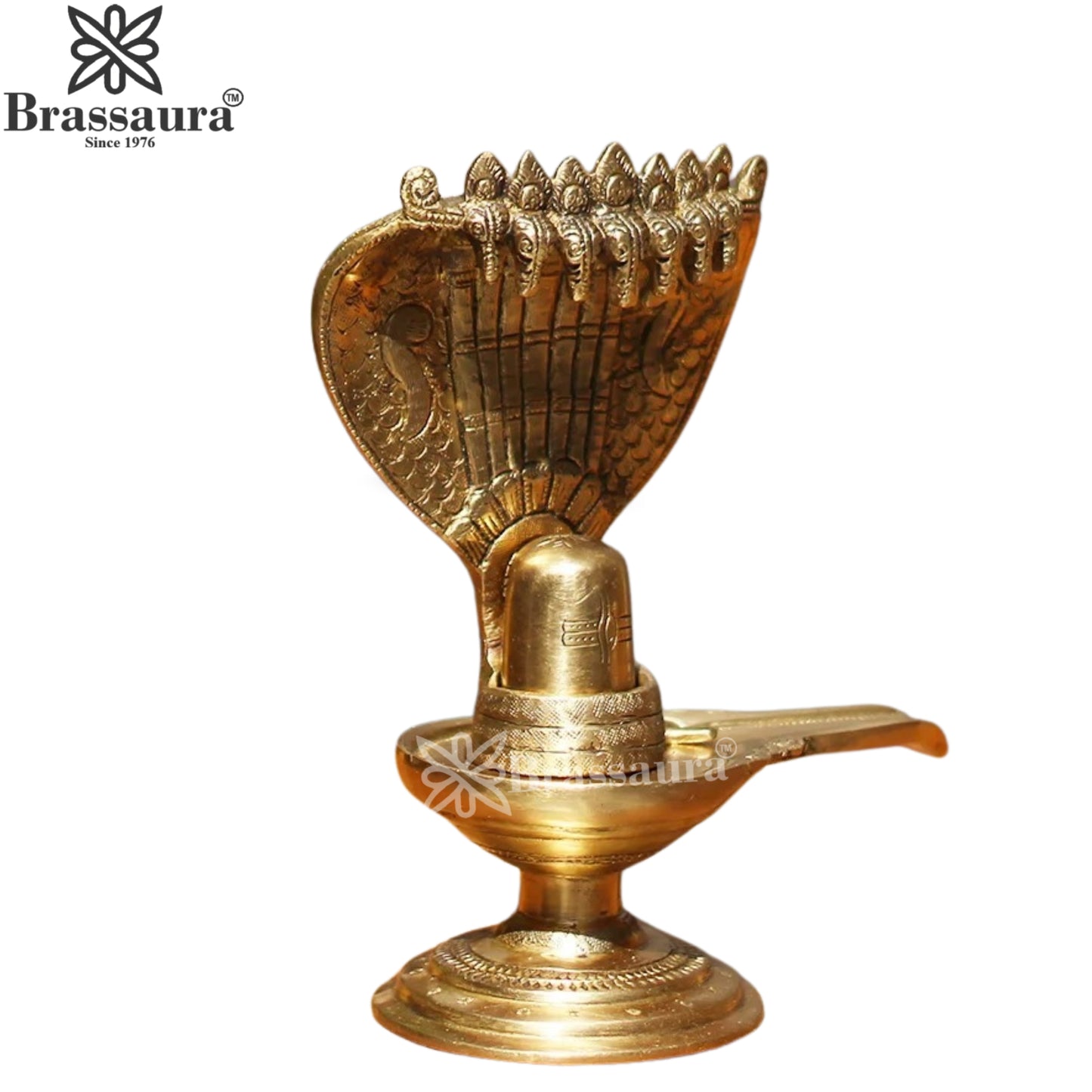 Brass Shivling With Naagraaj Statue Weight 2 Kg And Height 8.5 Inch