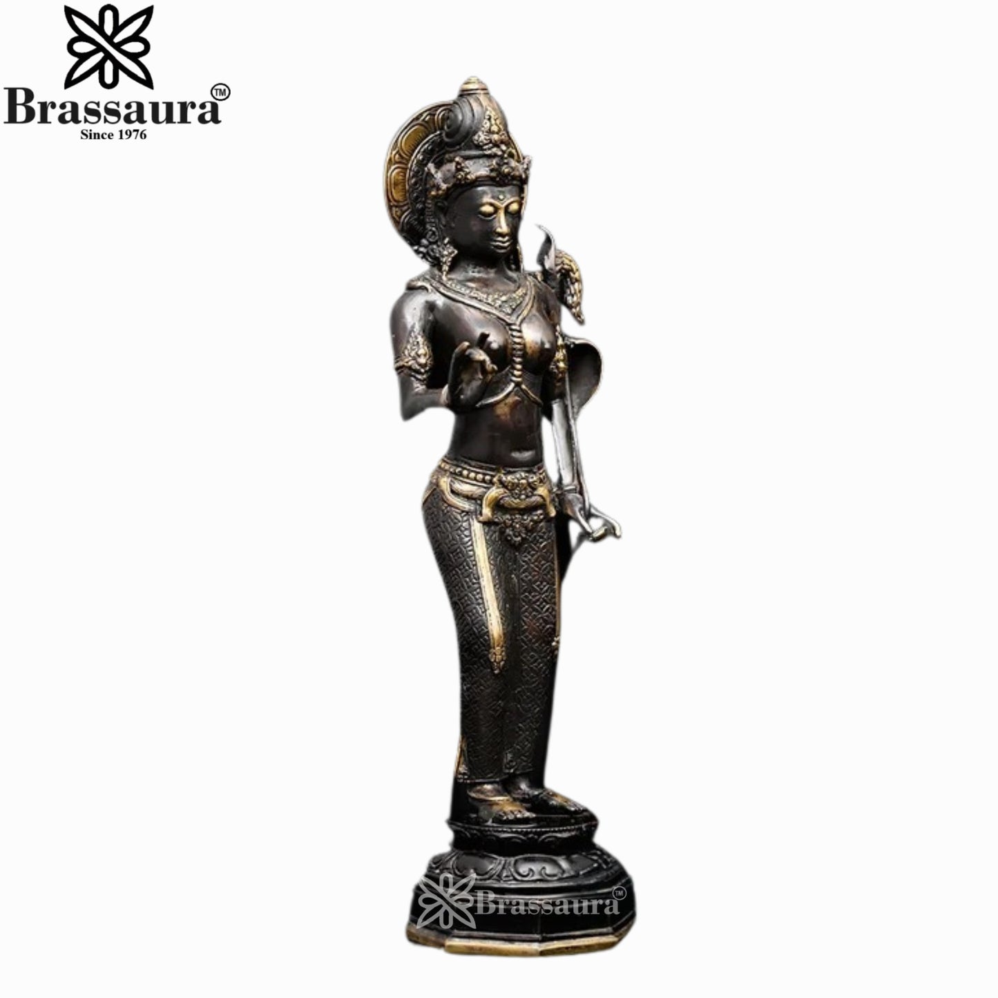 Brass Annapurna Devi Murti Weight 1.95 Kg And Height 17 Inch