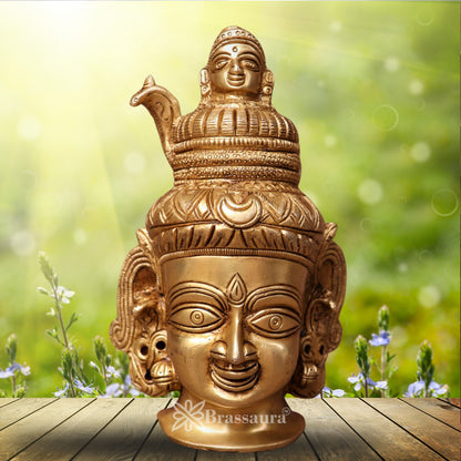 Brass Shiva Head Statue Weight .93 Kg And Height 6 Inch