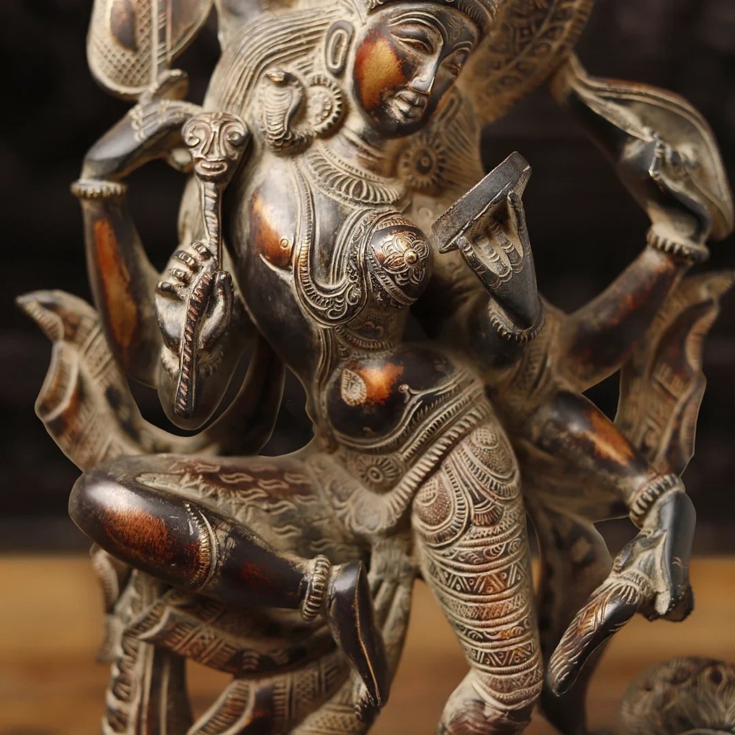 Brass Aardhnareshwar Statue Weight 7.46 Kg And Height 16.5 Inch