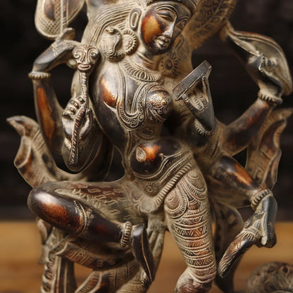 Brass Aardhnareshwar Statue Weight 7.46 Kg And Height 16.5 Inch