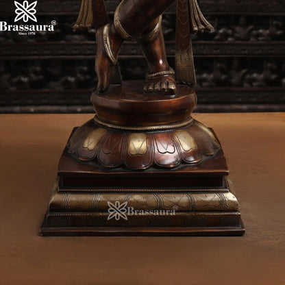 Brass Antique Krishna Murti Weight 23.8 Kg And Height 36 Inch