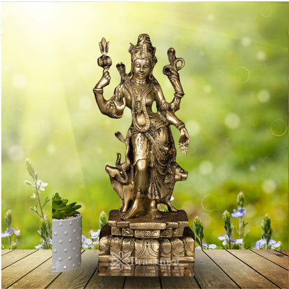 Brass Aardhnareshwar Statue Weight 9 Kg And Height 18.5 Inch