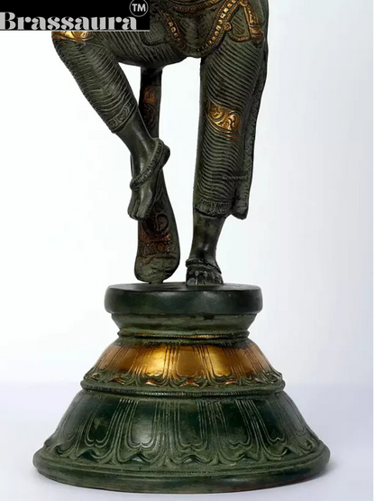 Brassaura™ Dancing Apsara Brass Statue – Height 17.32 inches | Weight 4.72 kgs