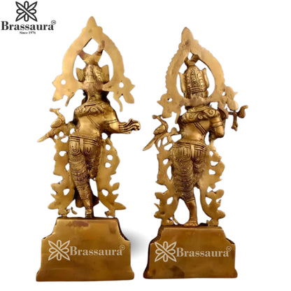 Brass Radha Krishna Murti Weight 7.2 Kg And Height 14 Inch
