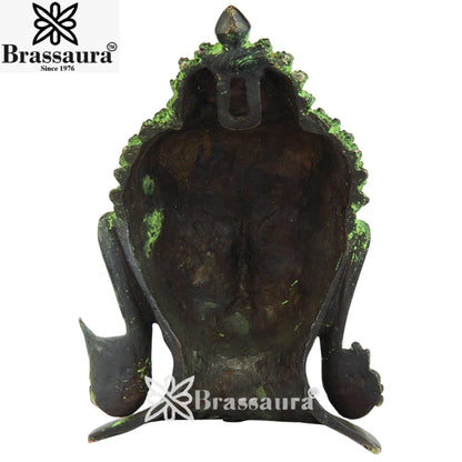 Brass Antique Buddha Weight 3.5 Kg & Height 6 Inch