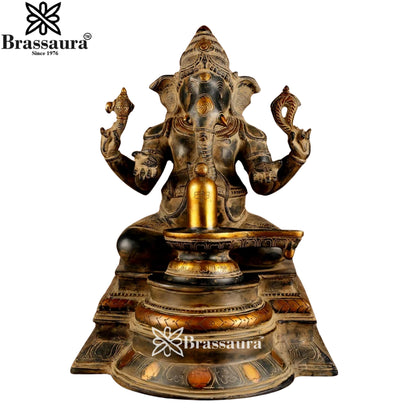 Brass Ganesha & Shivling Weight 10.5 Kg & Height 14.5 Inch