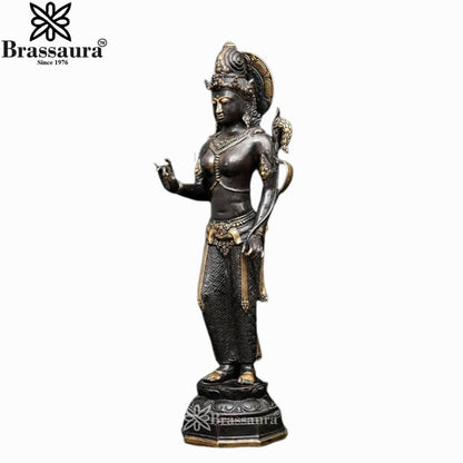 Brass Annapurna Devi Murti Weight 1.95 Kg And Height 17 Inch