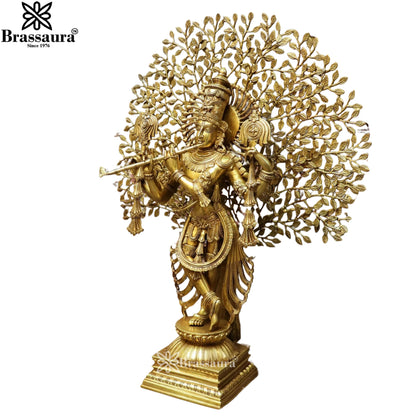 Brass Krishna Murti Weight 66 Kg And Height 36 Inch