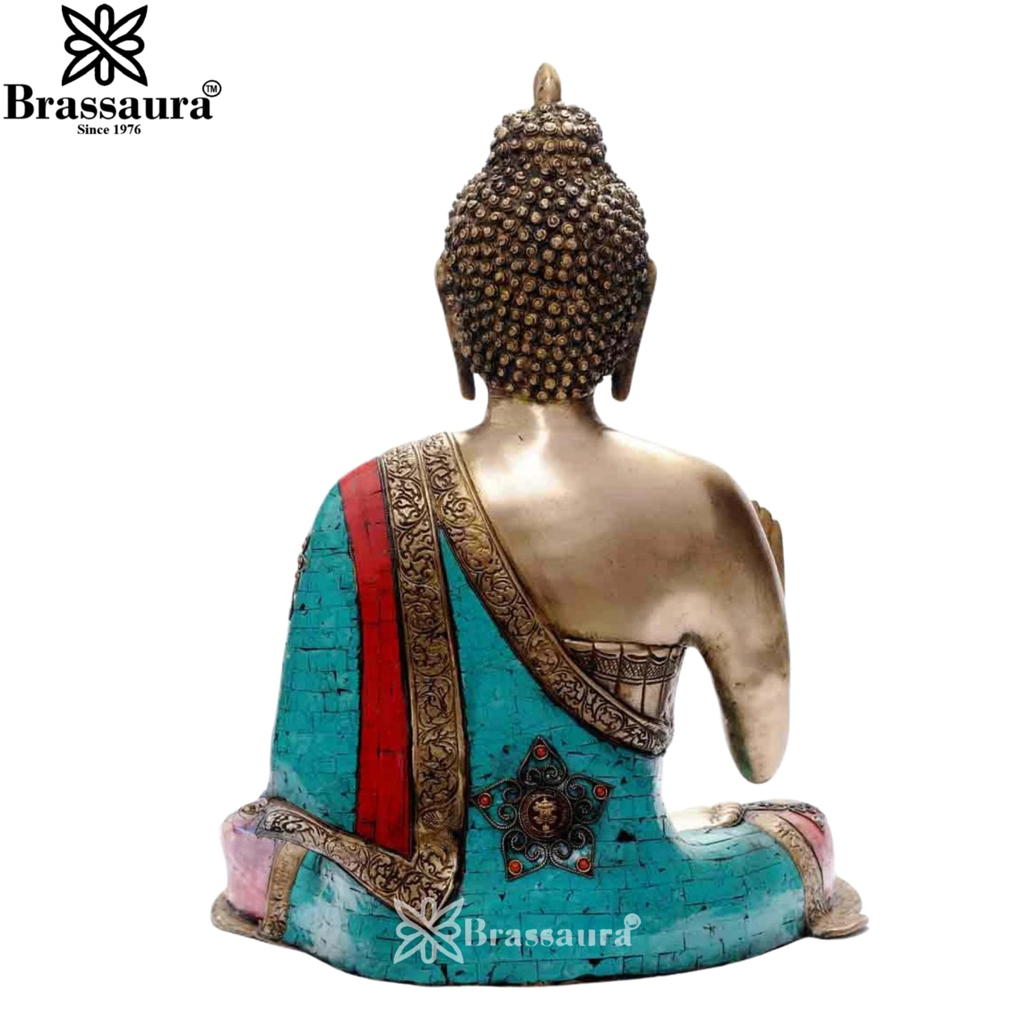 Brass Gem Stone Work Buddha Weight 22 Kg & Height 23 Inch