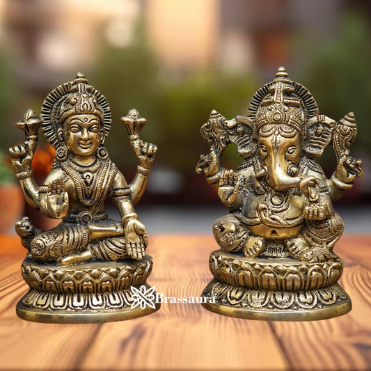Brass Artistic Lakshmi Ganesh Weight 2 Kg & Height 5 Inch