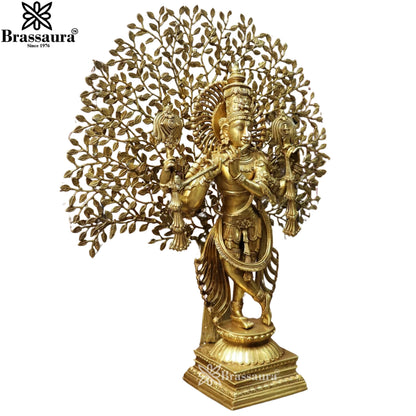 Brass Krishna Murti Weight 66 Kg And Height 36 Inch