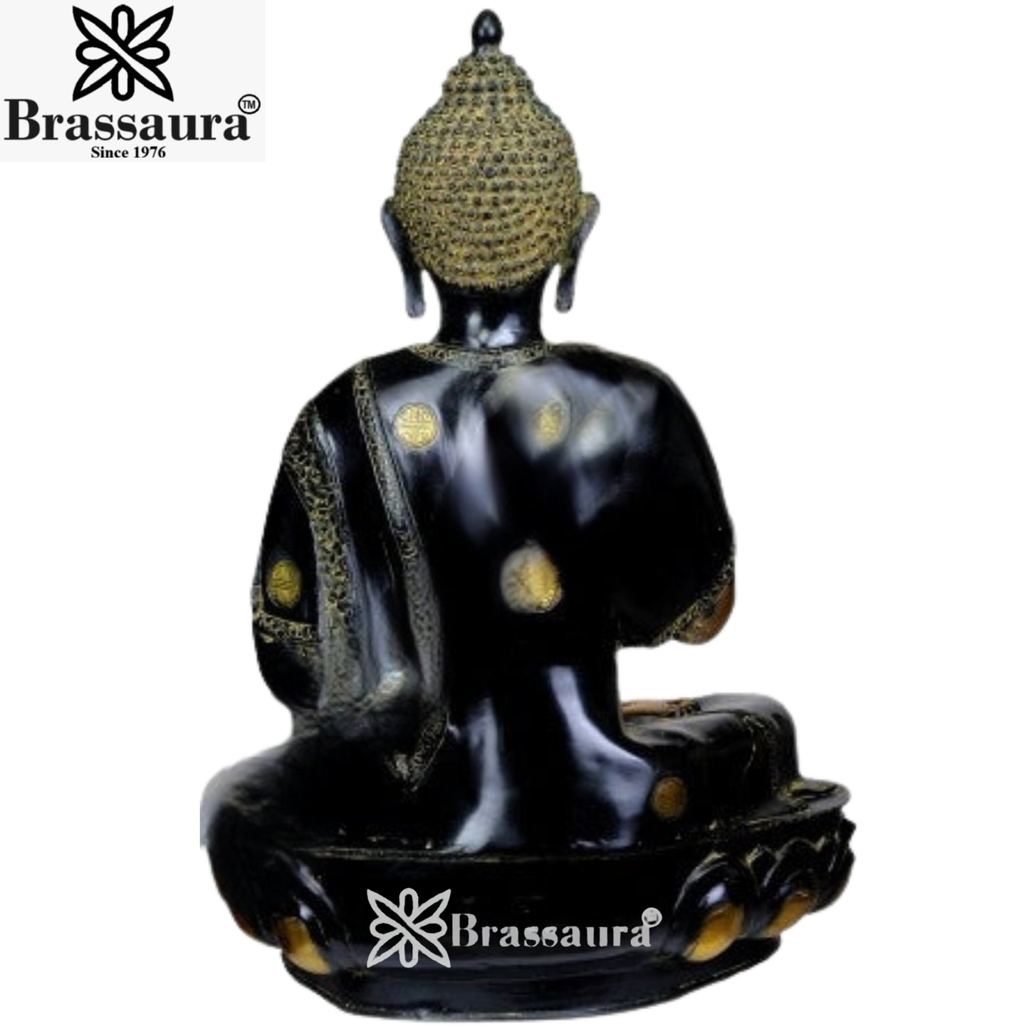 Brass Blessing Black Buddha  Weight 42 Kg & Height 34 Inch