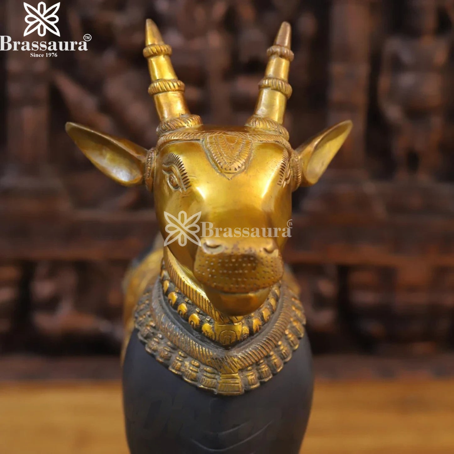 Brass Big Nandi Statue Weight 8.88 Kg And Height 16.5 Inch