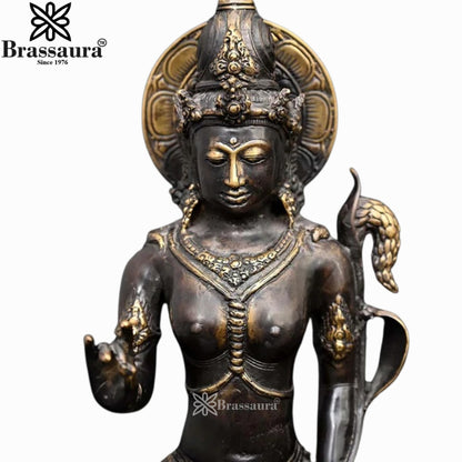 Brass Annapurna Devi Murti Weight 1.95 Kg And Height 17 Inch