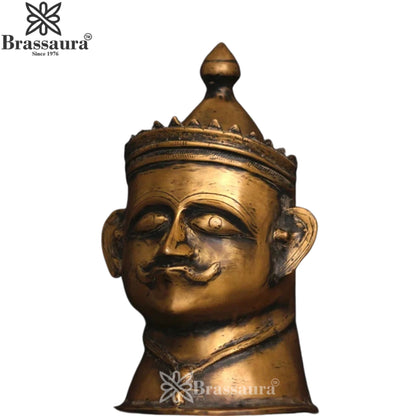 Brass Shiva Mukhlingam Statue Weight 6.4 Kg And Height 14 Inch
