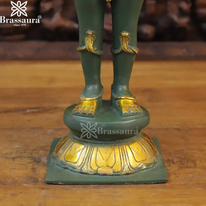 Brass Standing Garud Statue Weight 10.18 Kg And Height 22 Inch
