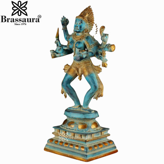 Brassaura™ Brass Bhairava Kali Maa Murti – Height 23.5 Inches & Weight 14 Kgs | Spiritual Hindu Idol