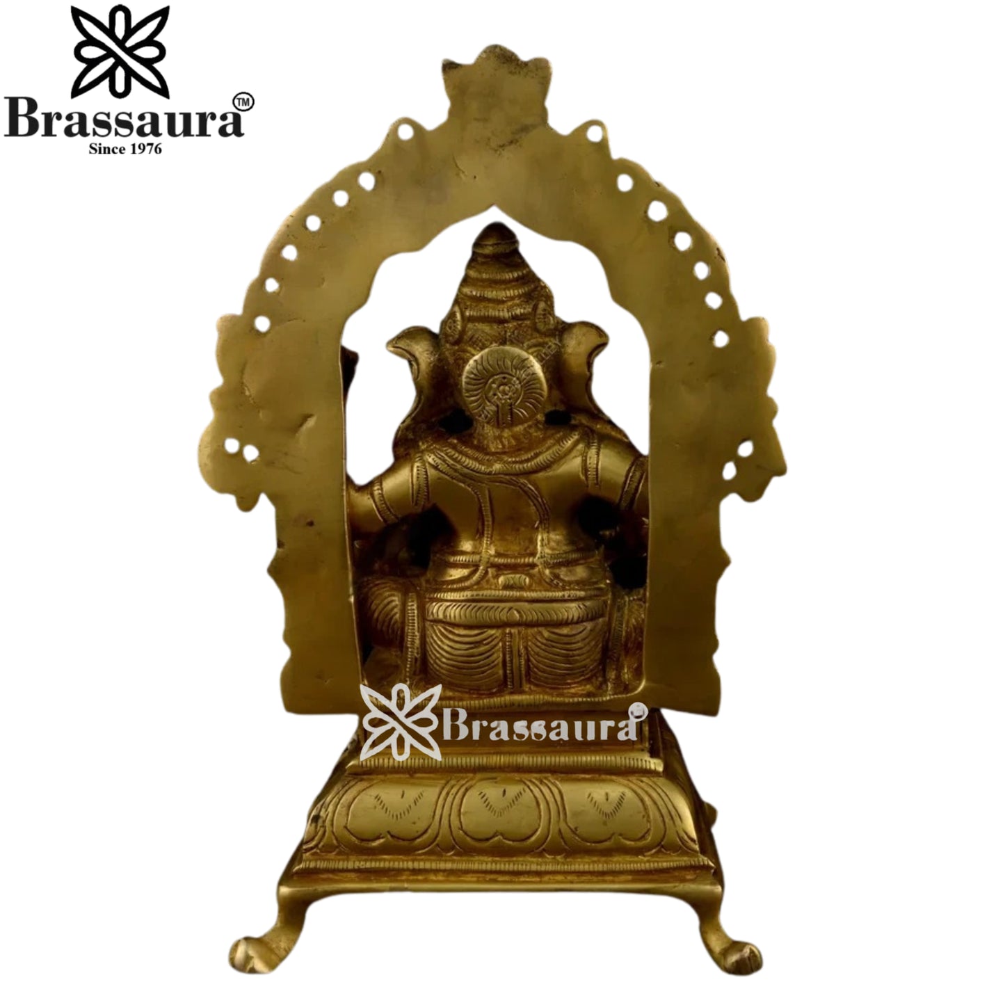 Brass Music Ganesha Play harmonium Statue Weight 1.98 Kg And Height 7.8 Inch