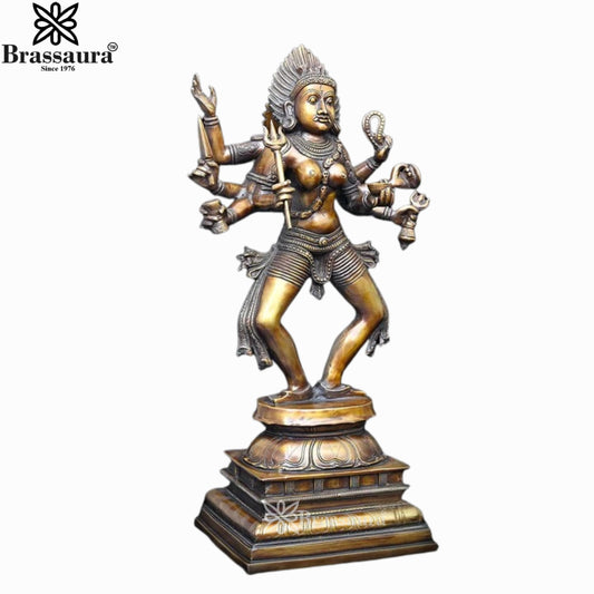 Brassaura™ Brass Bhairava Kali Maa Murti – Height 23.5 Inches & Weight 14 Kgs | Spiritual Hindu Idol