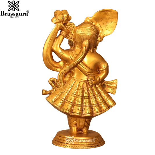 Brassaura® Lord Gowardhan Maharaj Standing Idol with Antique Brass Finish | Pure Superfine Brass Handcrafted Murti | Brass Statue for Home Temple, Pooja Room | Height 12.4 Inches | Weight 4 Kgs