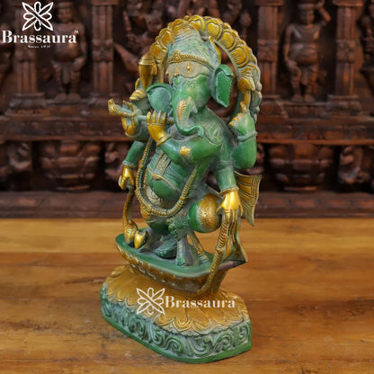 Brass Ring Ganesha Weight 13.6 Kg & Height 17 Inch
