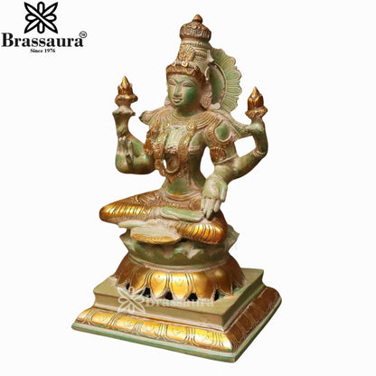 Brass Lakshmi Ganesh Murti Weight 14.3 Kg And Height 11.5 Inch