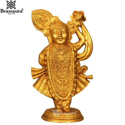Brass Gowardhan Maharaj Murti Weight 4 Kg And Height 12.4 Inch