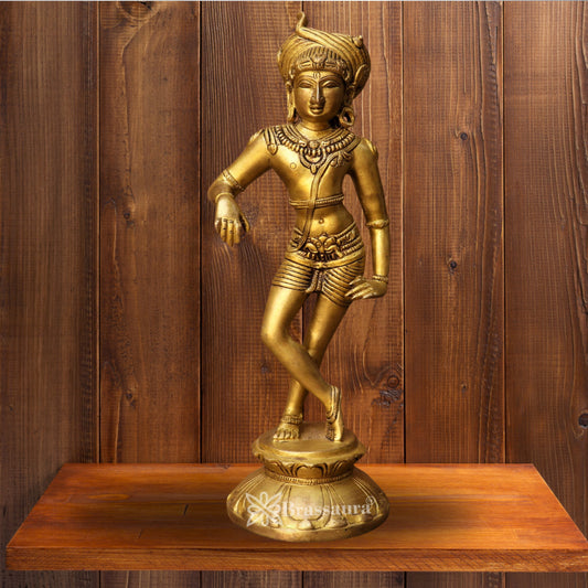 Brass Lord Katyavalambita Shiva Statue Weight 2.46 Kg And Height 11 Inch