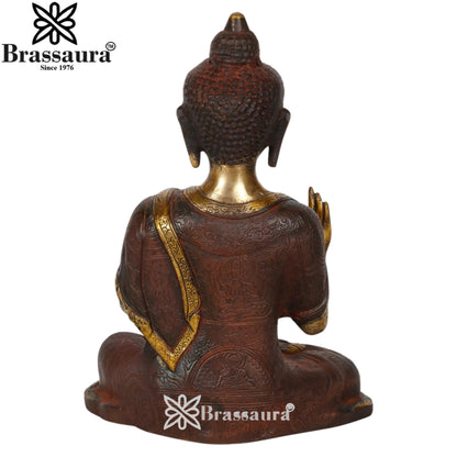 Brass Blessing Buddha Weight 3.8 kg & Height 9 Inch