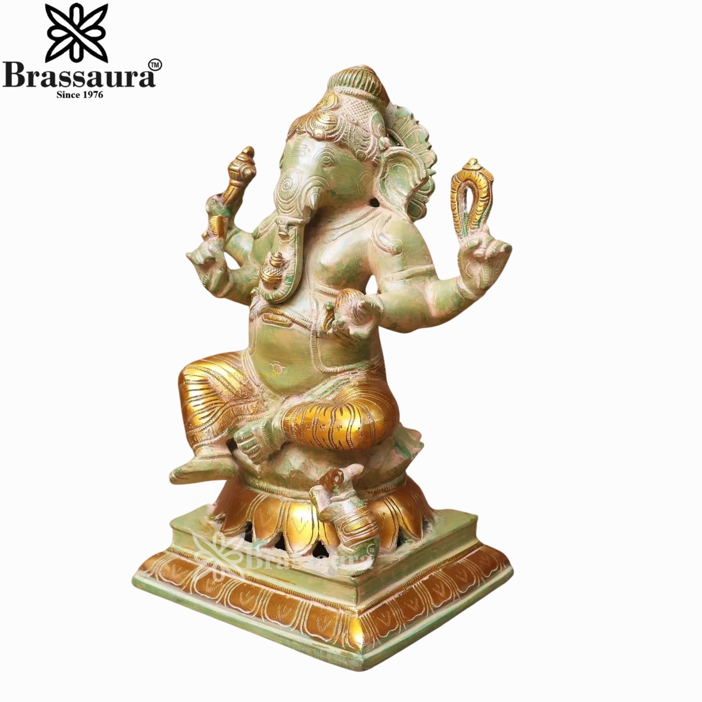 Brass Lakshmi Ganesh Murti Weight 14.3 Kg And Height 11.5 Inch