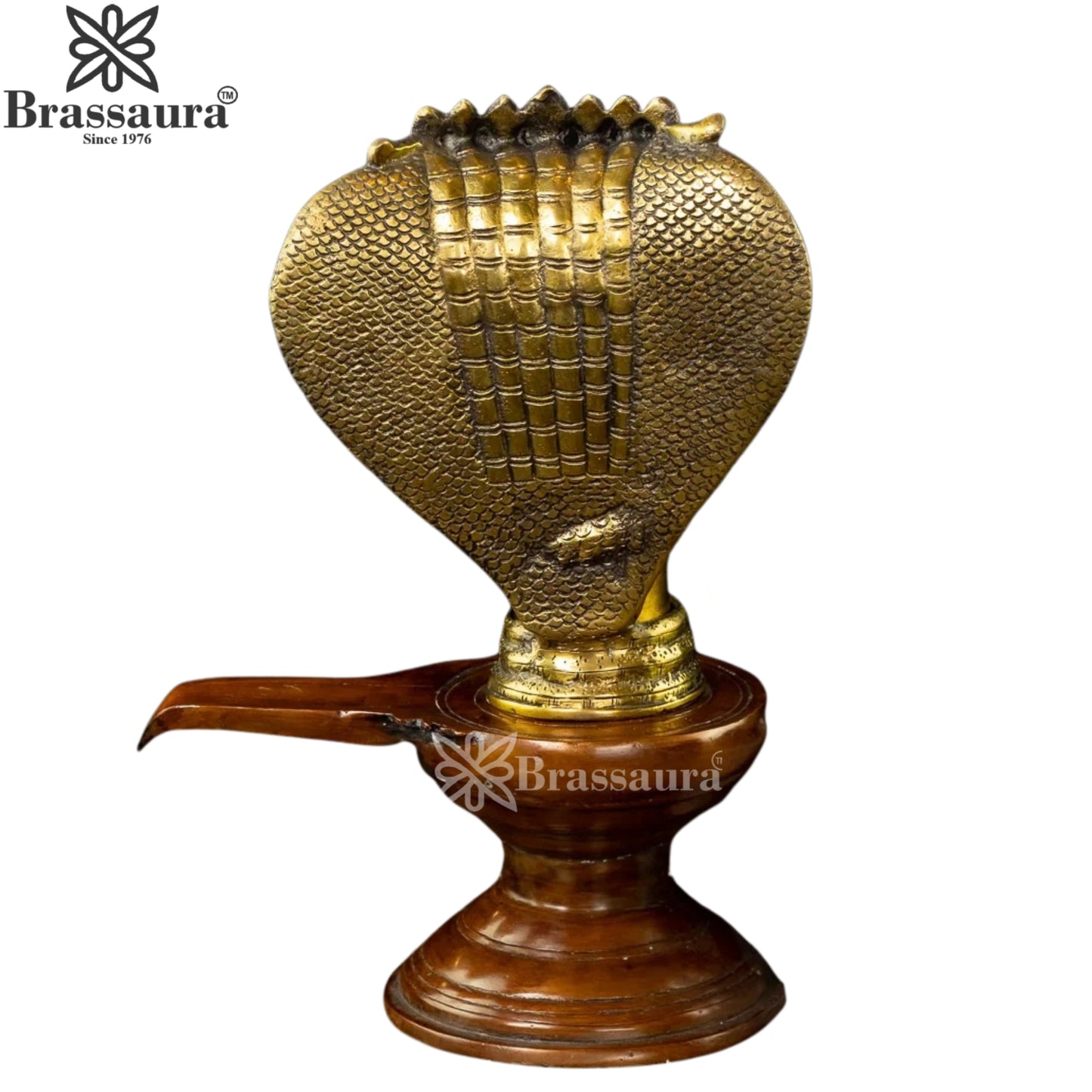 Brass Shivling With Naagraaj Statue Weight 4.6 Kg And Height 13 Inch