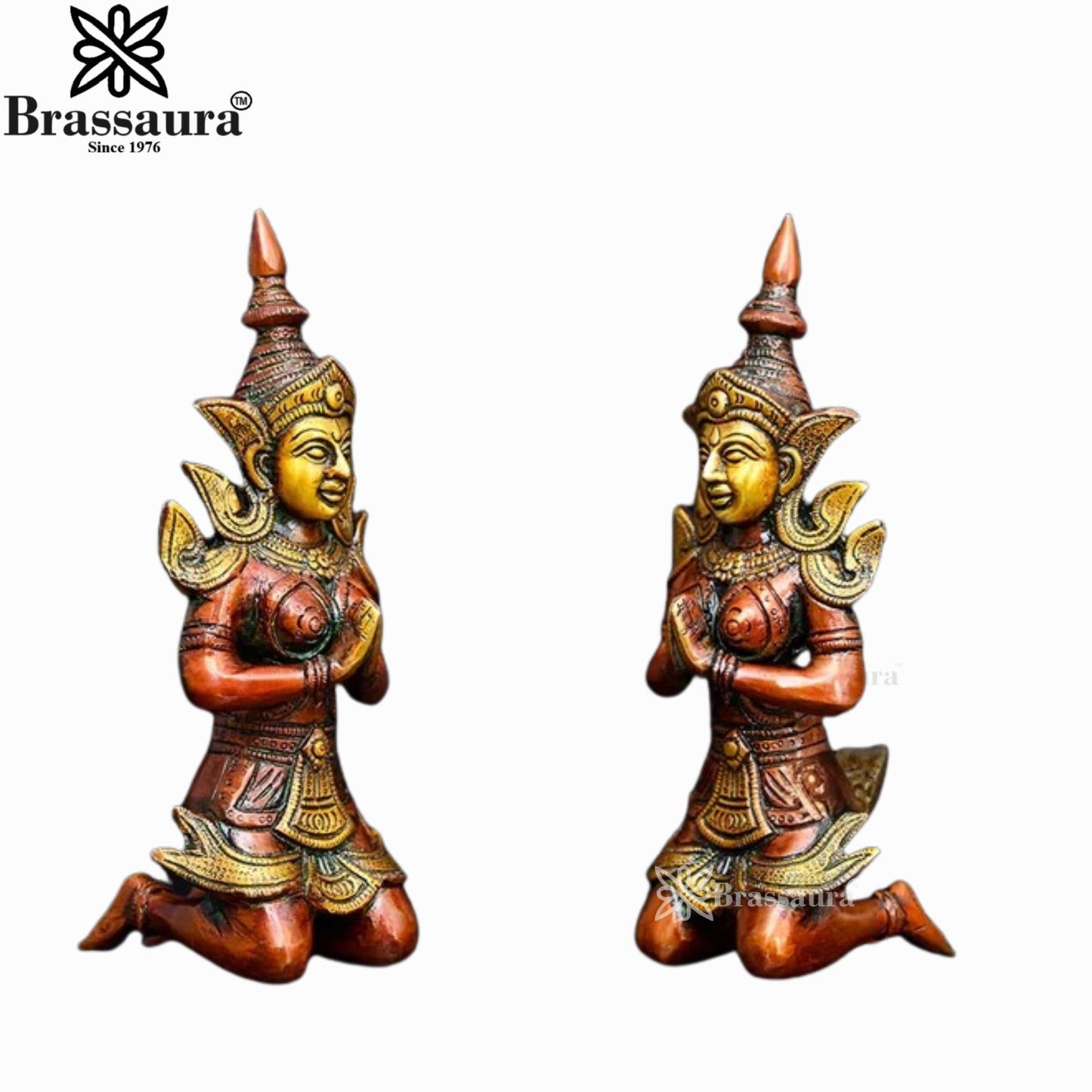 Brass Lady Statue Weight 3.2 Kg And Height 22.5 Inch
